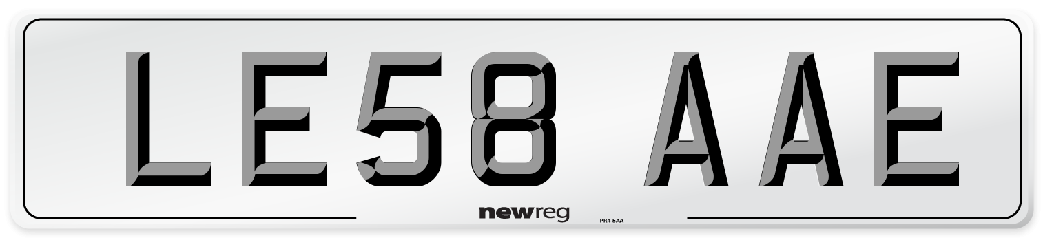LE58 AAE Number Plate from New Reg